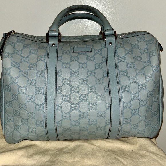 Gucci Handbags - Authentic Gucci Guccissima Joy Boston Bag in light blue.
